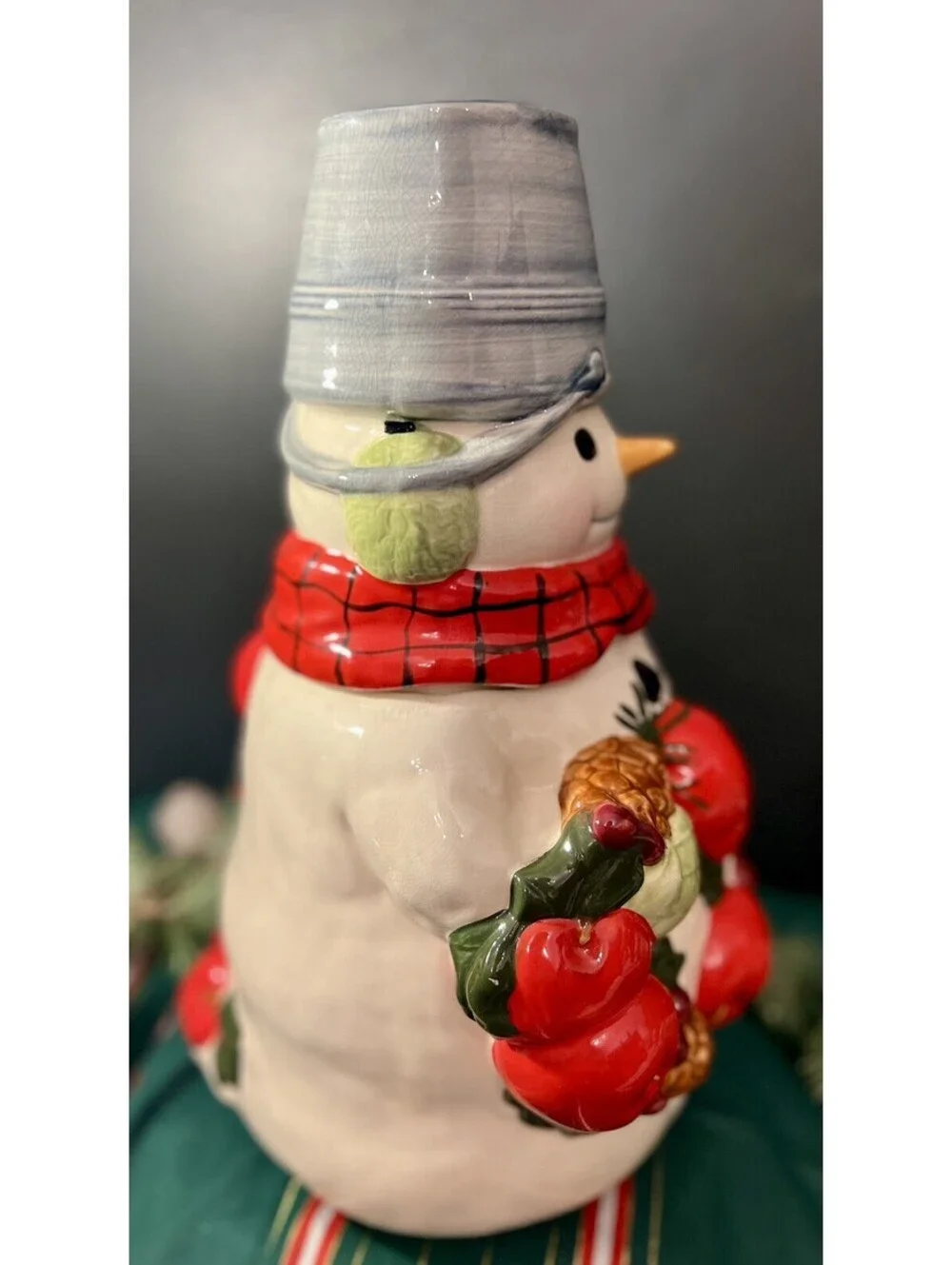 Vintage Hallmark 13” Christmas Snowman Mitford Cookie Jar Jan Karon ceramic